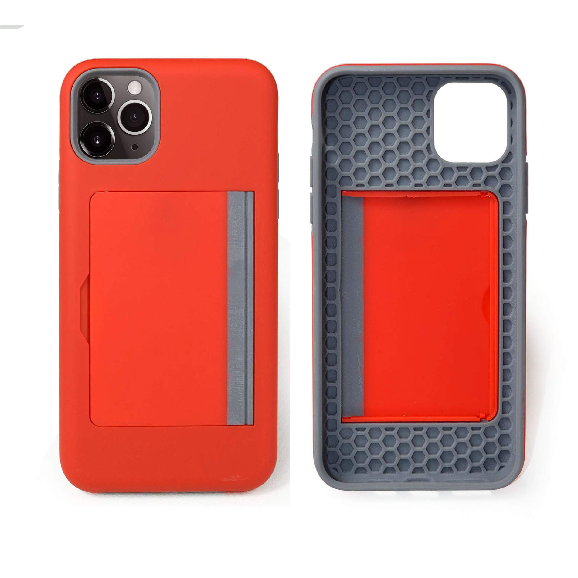 vv8oo iPhone 11 Pro Max 6.5 Inch Wallet Case Defender Clip with Card Holder Case Phone Cover (Red)