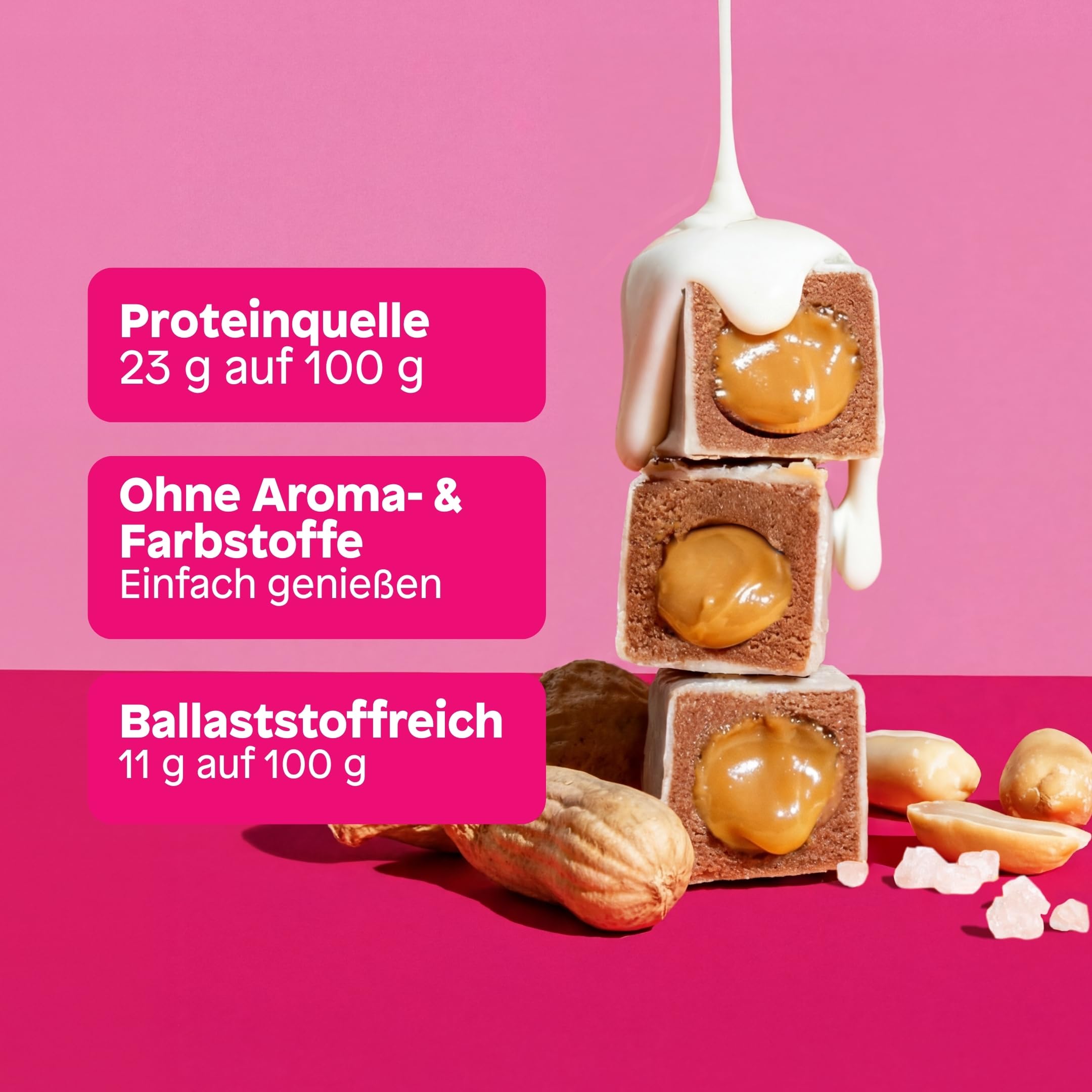 share Bio Protein Bites Salted Peanut (15x40g) | Veganer Proteinriegel 23% Eiweiß, Ballaststoffreich, Ohne Palmöl, Jeder Kauf spendet, Proteinquelle, Cremige Nussmus-Füllung