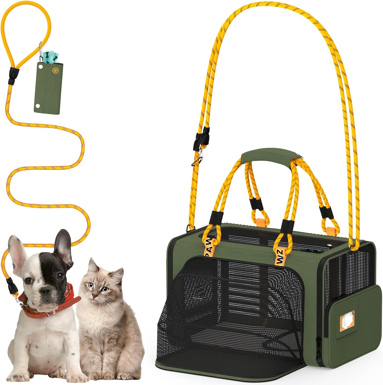 Airline Approved Expandable Pet Carrier for Small Dogs & Cats, 18″×11″×11″