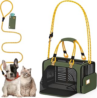 PAWZIDEA Expandable Pet Carrier Airline Approved, 18"×11"×11" Small Dog Carriers, Collapsible Top-Load Cat Carrier