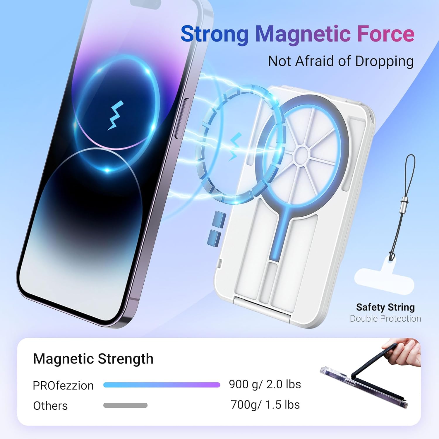 Magnetic Wallet Card Holder for MagSafe, RFID Blocking Hard Shell 4 Credit Card & Money Pocket Magnetic Wallet Stand for iPhone 17 16 15 14 13 12 Plus Max (Not for 13/12 Mini) - Image 3