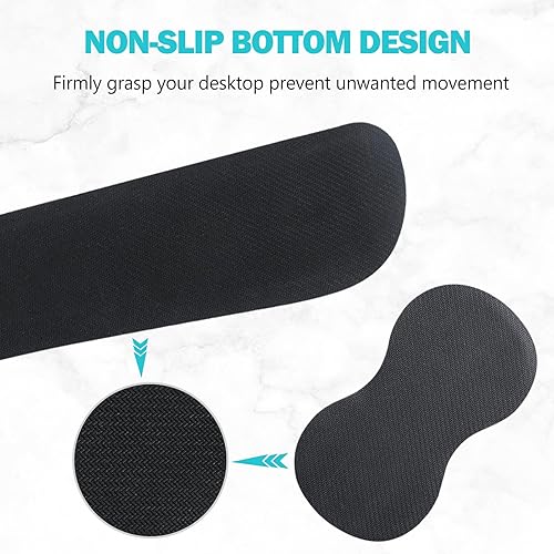 Miniatura 5 de AIMSA Reposamuñecas para teclado + alfombrilla para mouse + reposamuñecas para mouse + posavasos, base de goma antideslizante ergonómica de espuma