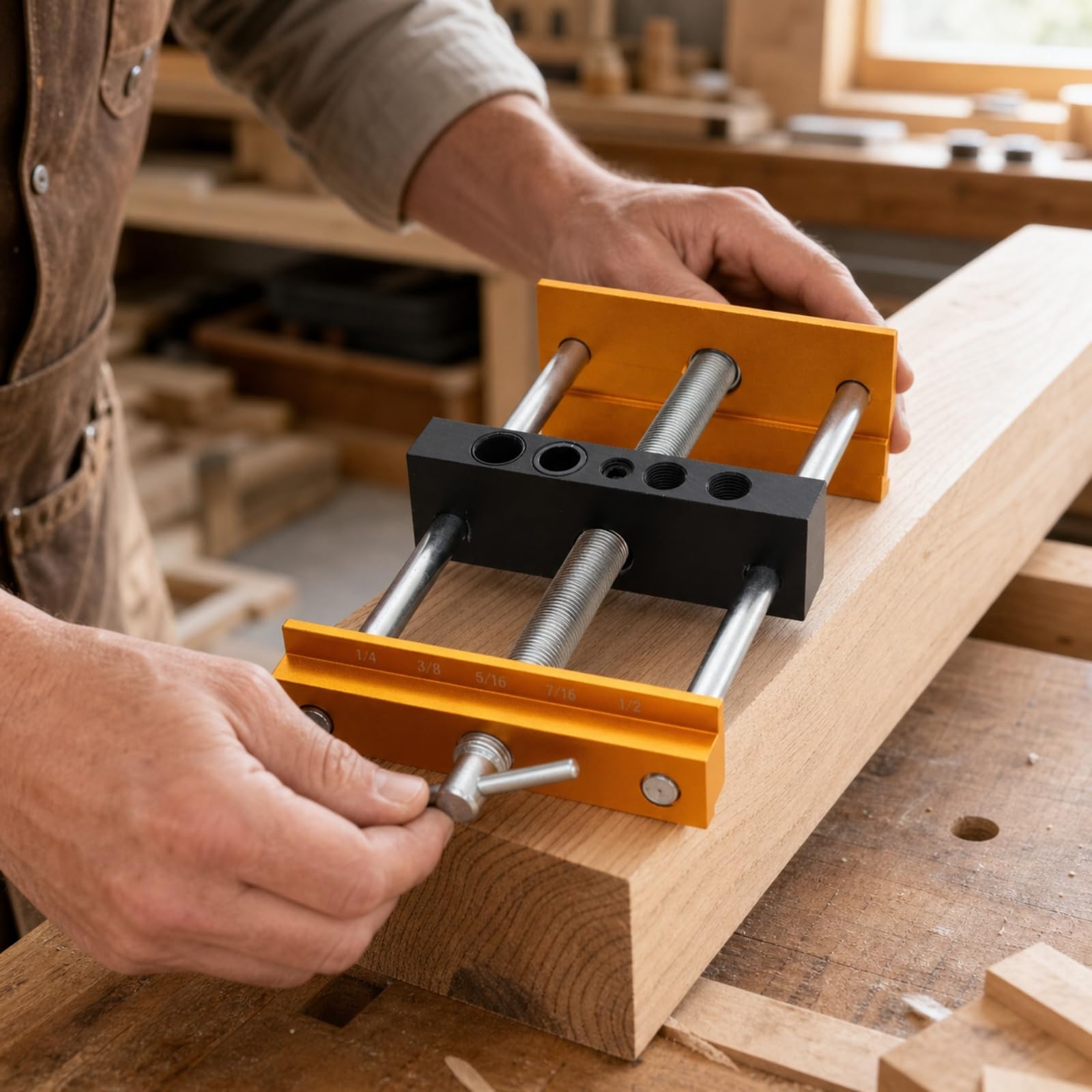 Kit di Guida Trapano | Morsetto a Ingrato, di Foratura gno, Robusto, per in Legno, Officina