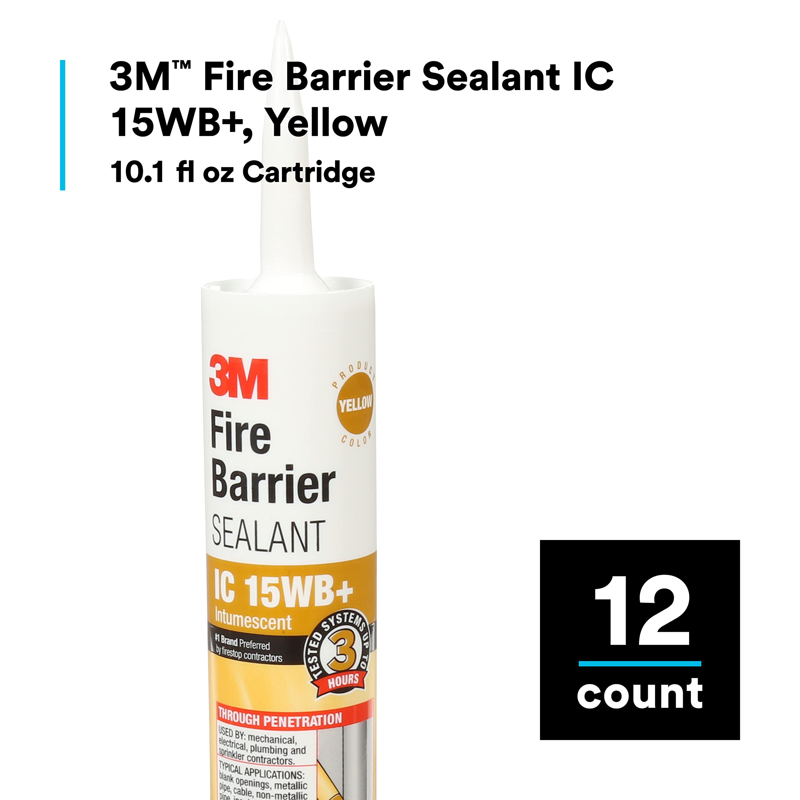 Amazon.com: 3M Company IC 15WB 10.1-Ounce Fire Caulk, fl oz, Yellow :  Industrial & Scientific