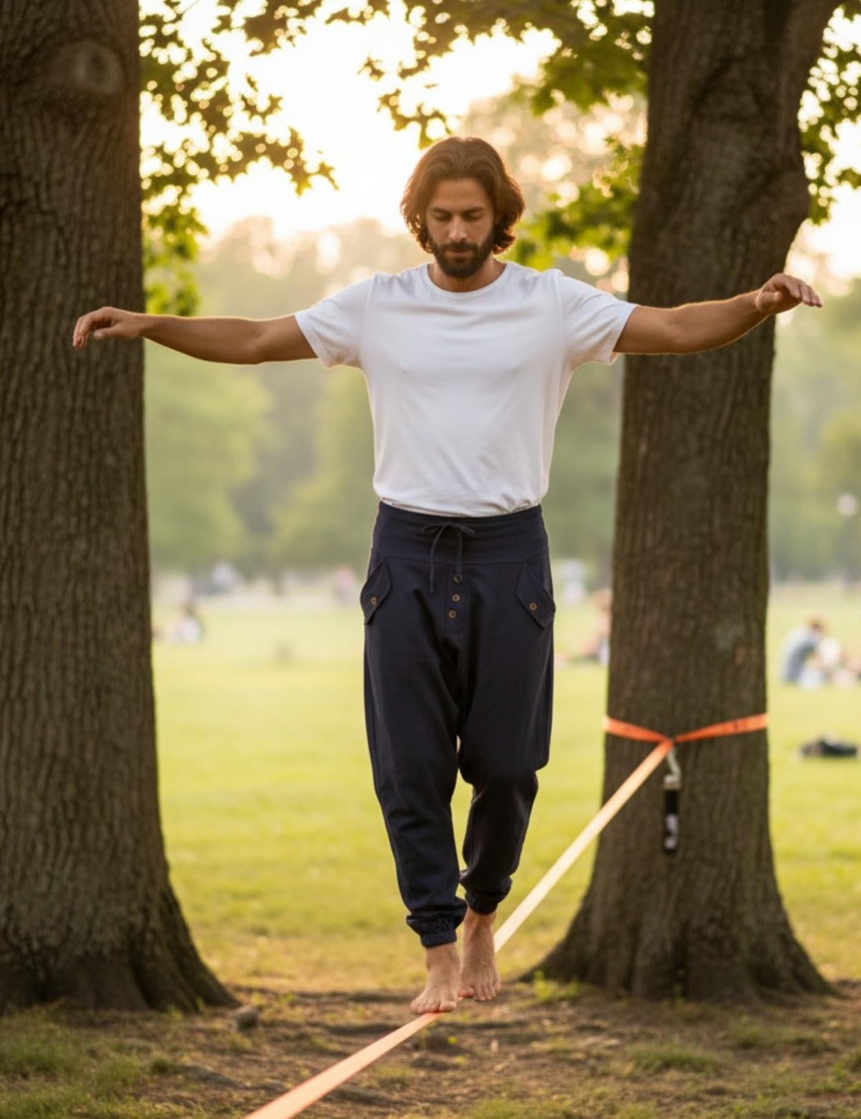 PANASIAM Yogi Pants Mujer & Hombre | Pantalones Aladino cómodos de algodón – Estilo Harem Ancho y Ligero | Ajuste cordón Delantero y Cintura elástica Trasera | Pantalón de Verano