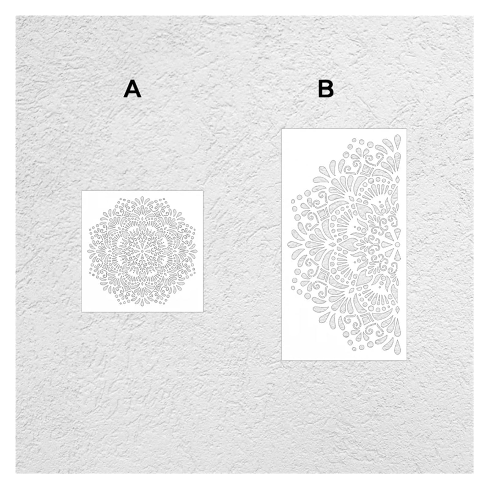 Plantilla decorativa de pared 40 cm a 80 for pintar, for decorar paredes, con rodillos ladrillo y flor redonda