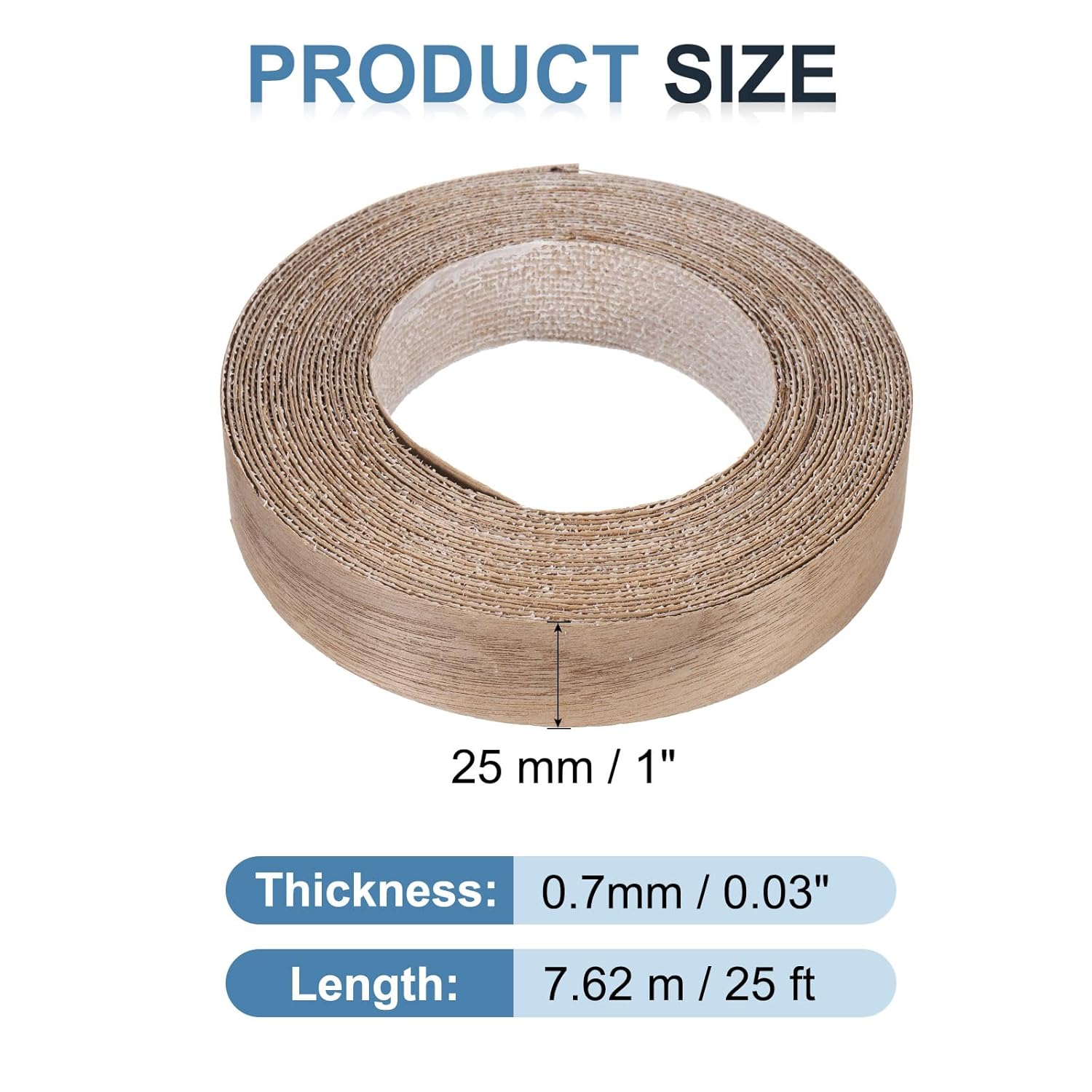 PATIKIL Walnut Edge Banding, 1 Inch x 25 ft Wood Veneer Tape Pre-glued Flexible Plywood Edge Banding with Hot Melt Adhesive for Furniture Restoration