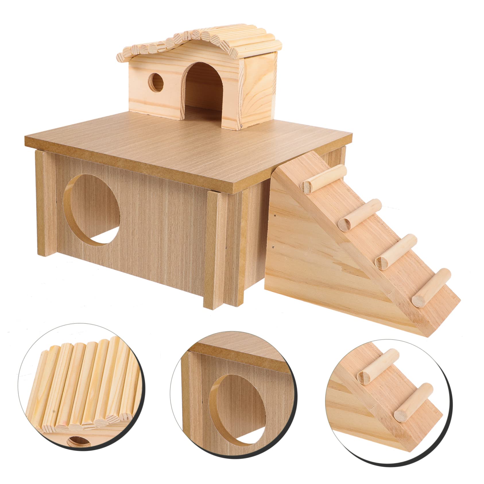 Sosoport Hamsterbrücke Hamsterhaus mit Leiter Versteck und Ruheplattform für Hamster und Chinchilla im Käfig