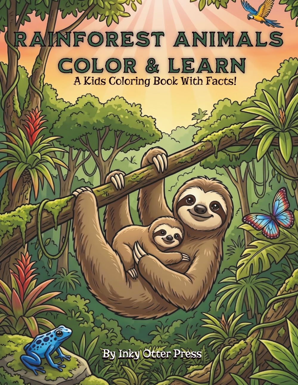 Rainforest Animals Color & Learn: A Kids coloring book with Facts