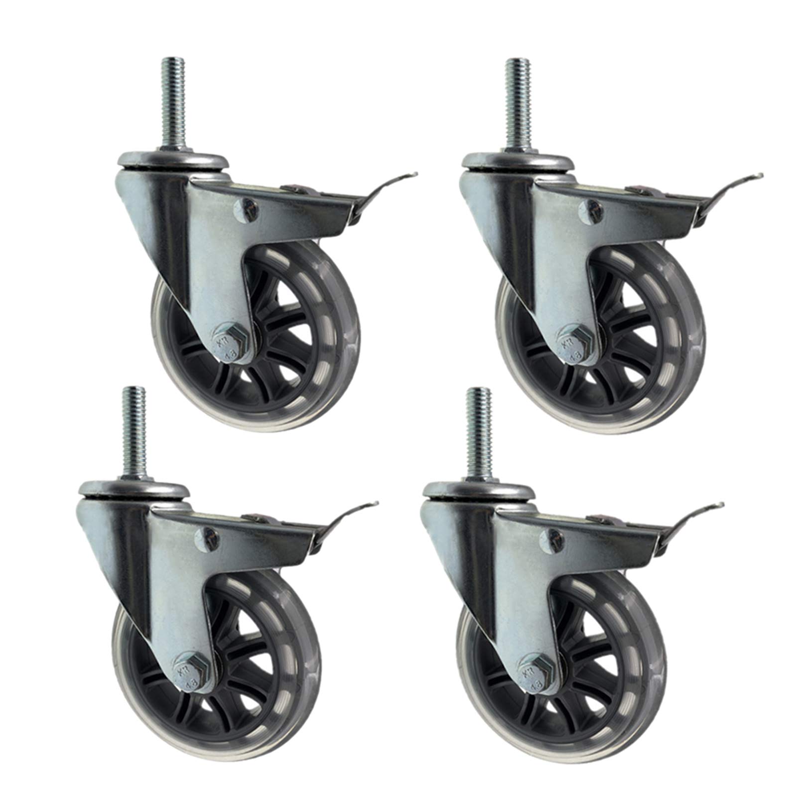 Roulettes à tige pivotante de remplacement pour meubles et chariot robuste 75 mm lot de 4