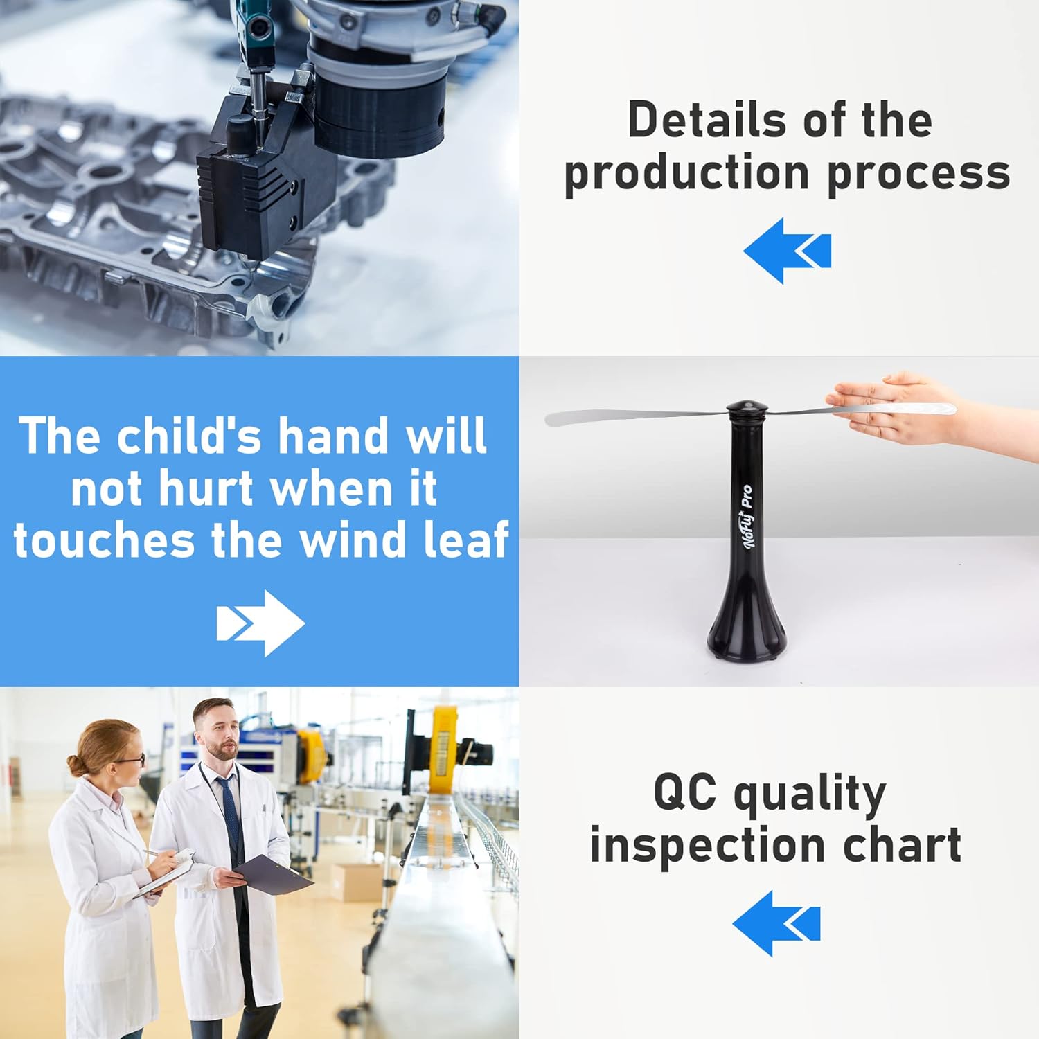 Fly Fans for Tables, Outdoor Fly Repellent Fna (White, 4 Pack)