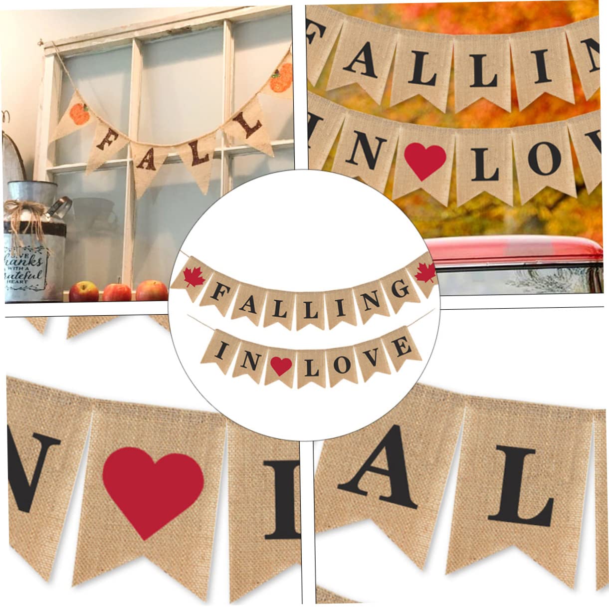 PRETYZOOM 3stücke Khaki Hochzeitsbanner Aus Leinen Herbstdekoration Falling in Love Für Fotografie Und Events Einfach Aufzuhängen Für Hochzeiten Und Verlobungsfeiern