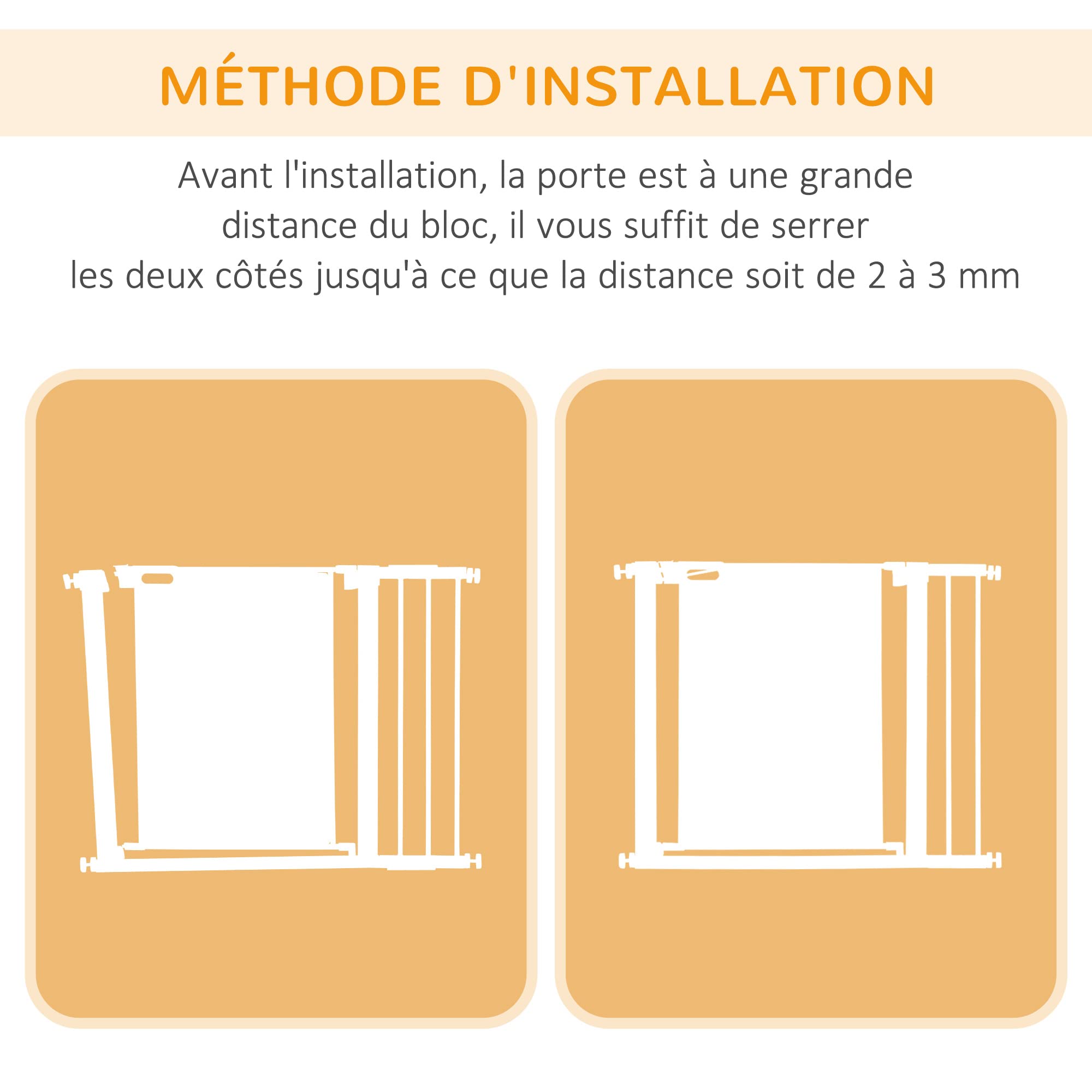 PawHut - Barrera de seguridad para animales domésticos con cierre automático doble bloqueo ancho 75-103 cm, color gris | para mascotas domésticas, doble bloqueo