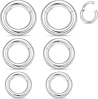 Vista 1 de Ocptiy 6G 8G 12G 14G 16G Anillos de tabique con bisagras Calibradores Túneles Tapones Pendientes Kit de estiramiento de acero quirúrgico con Juego