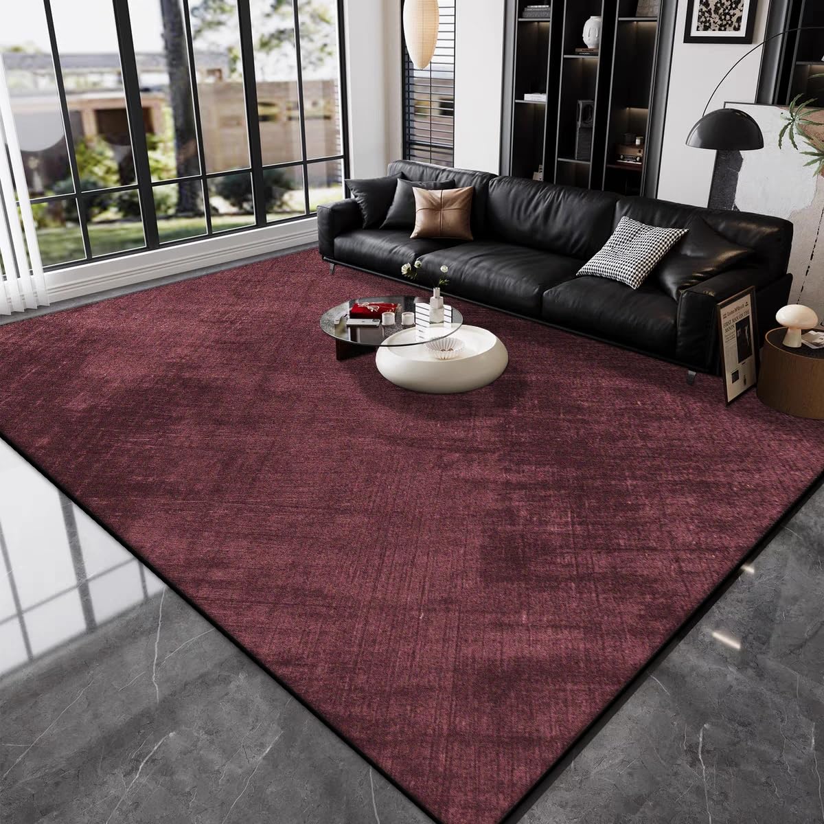 Tapis en peluche de luxe 180x250 cm pour un salon élégant au design raffiné