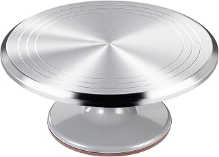 12 Inch Round Aluminum Revolving Cake Decorating Stand,Cake Turntable, Rotating Cake Stand,for Cake,Pastries and Cake Decorations