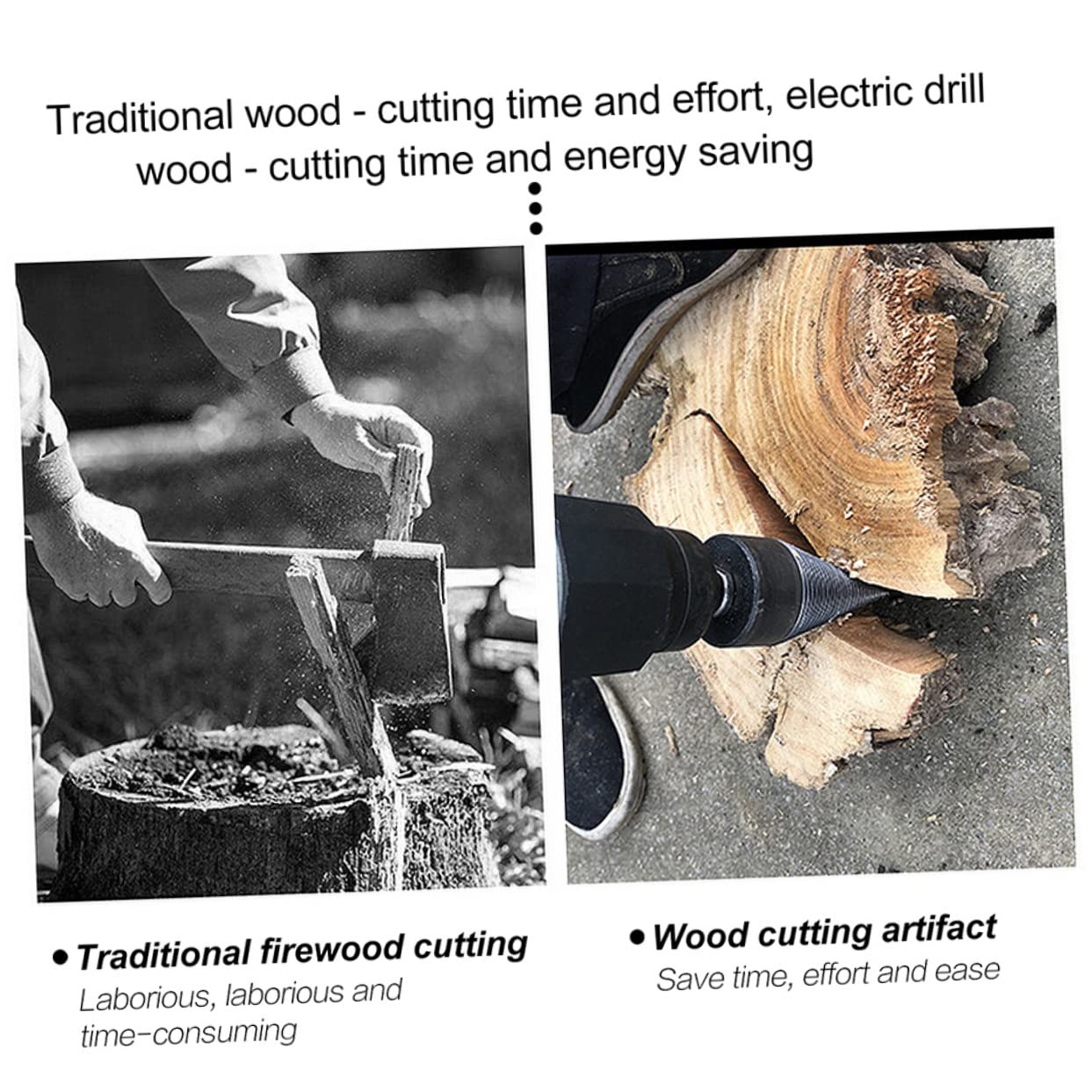 Wood Splitting Drill Bit for Electric Drills Heavy Duty Firewood Splitter with Bit and Shank Types Efficient Woodworking Tool for Oak Walnut and More