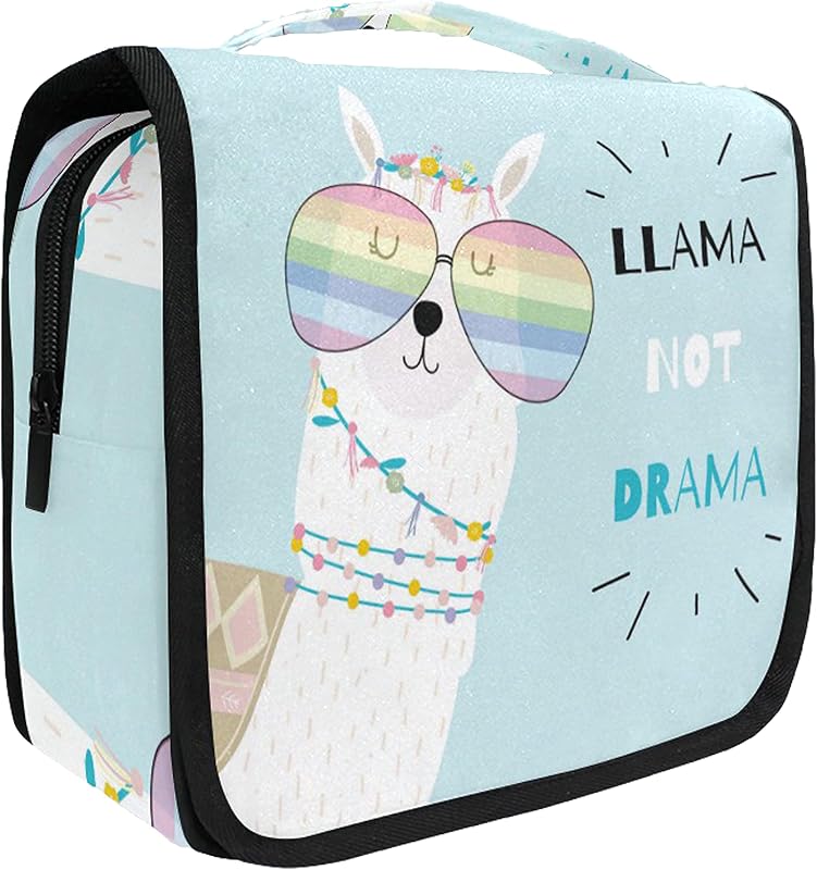 senya Necessaire suspensa de viagem Llama Alpaca Drama com organizador de cosméticos