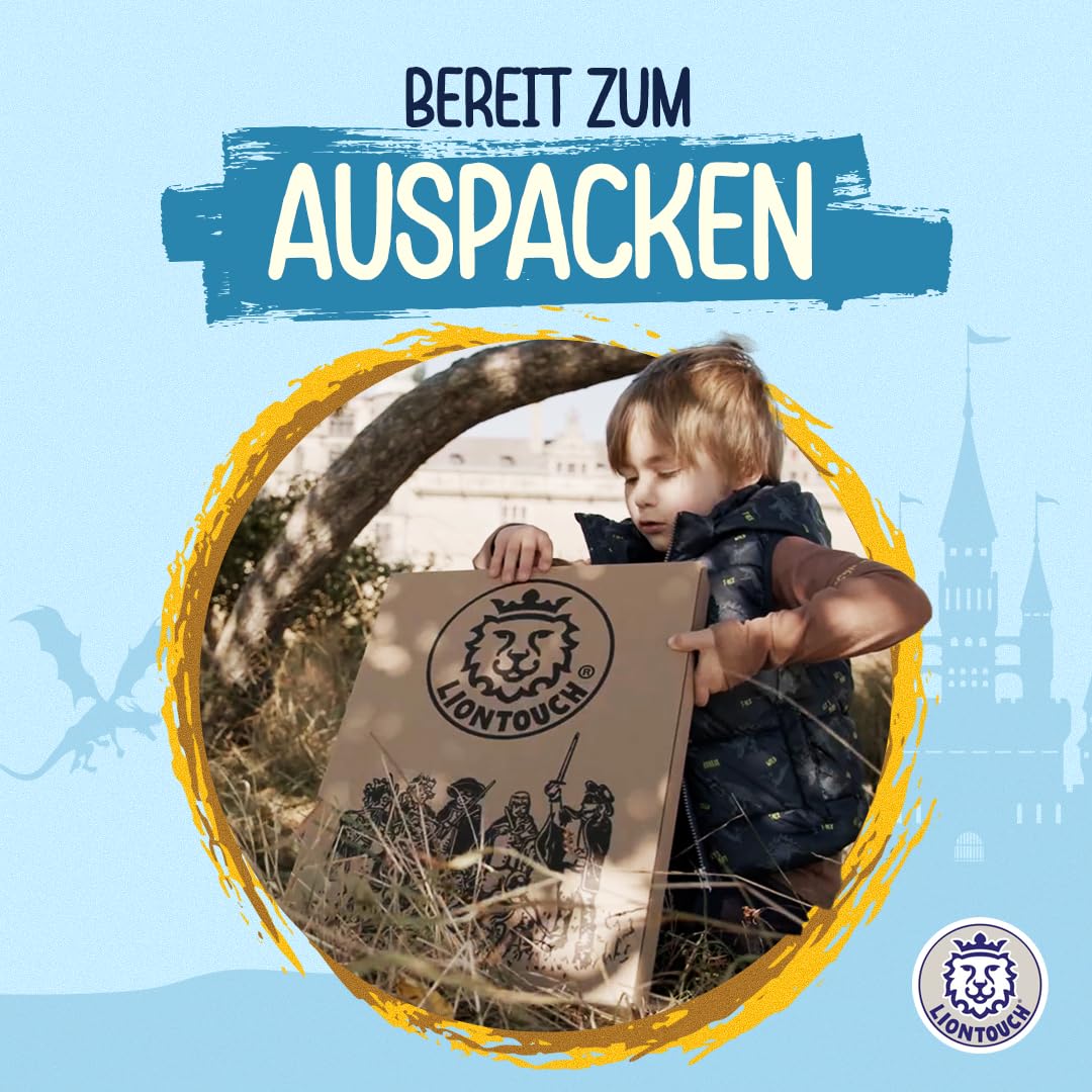 Liontouch - Edles Ritter-Set: Schwerter, Schilde & Äxte, Blau & Rot | Für Jungen von 3-8 Jahren | Mittelalterliches Spielzeug für Ritterkämpfe | Perfekt für Rollenspiele, Verkleidung & Kostüme