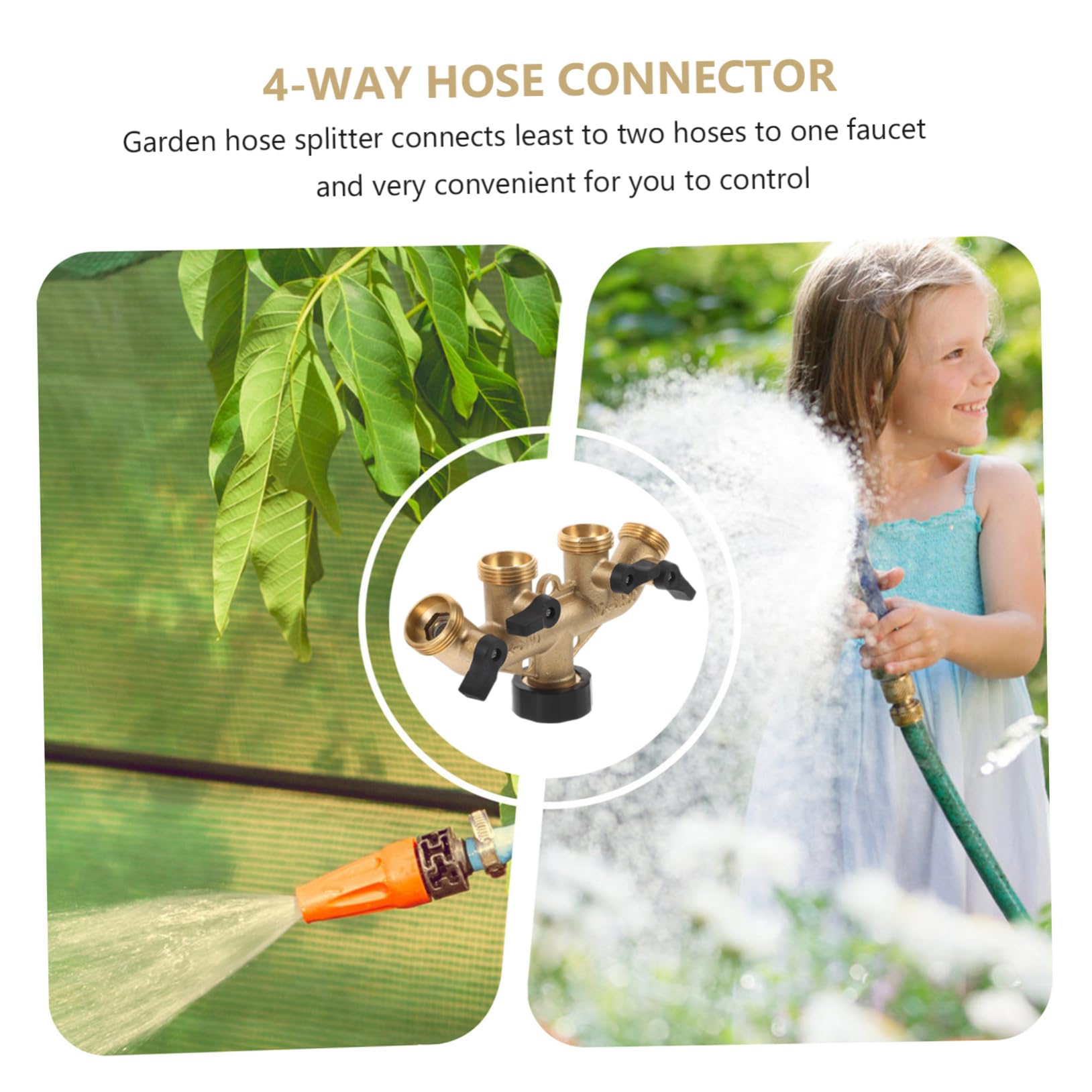 Uonlytech 4juegos Conector De Manguera De Jardín De Vías De Latón para Riego Agrícola y Lavado De Coches Adaptador De Manguera De Alta Presión Accesorio para Sistemas De Agua Exteriores