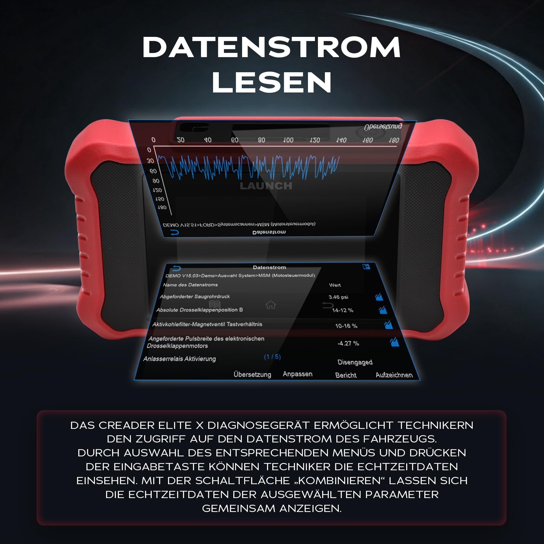 LAUNCH Creader Elite X OBD2 Diagnosegerät, DoIP & CAN FD (mit Adapter), Alle Systeme & 16 Service Funktionen für 1 Marke, Aktuatortests, Codierung, AutoVIN,11 Sprachen, Diagnosebericht,Creader Elite X