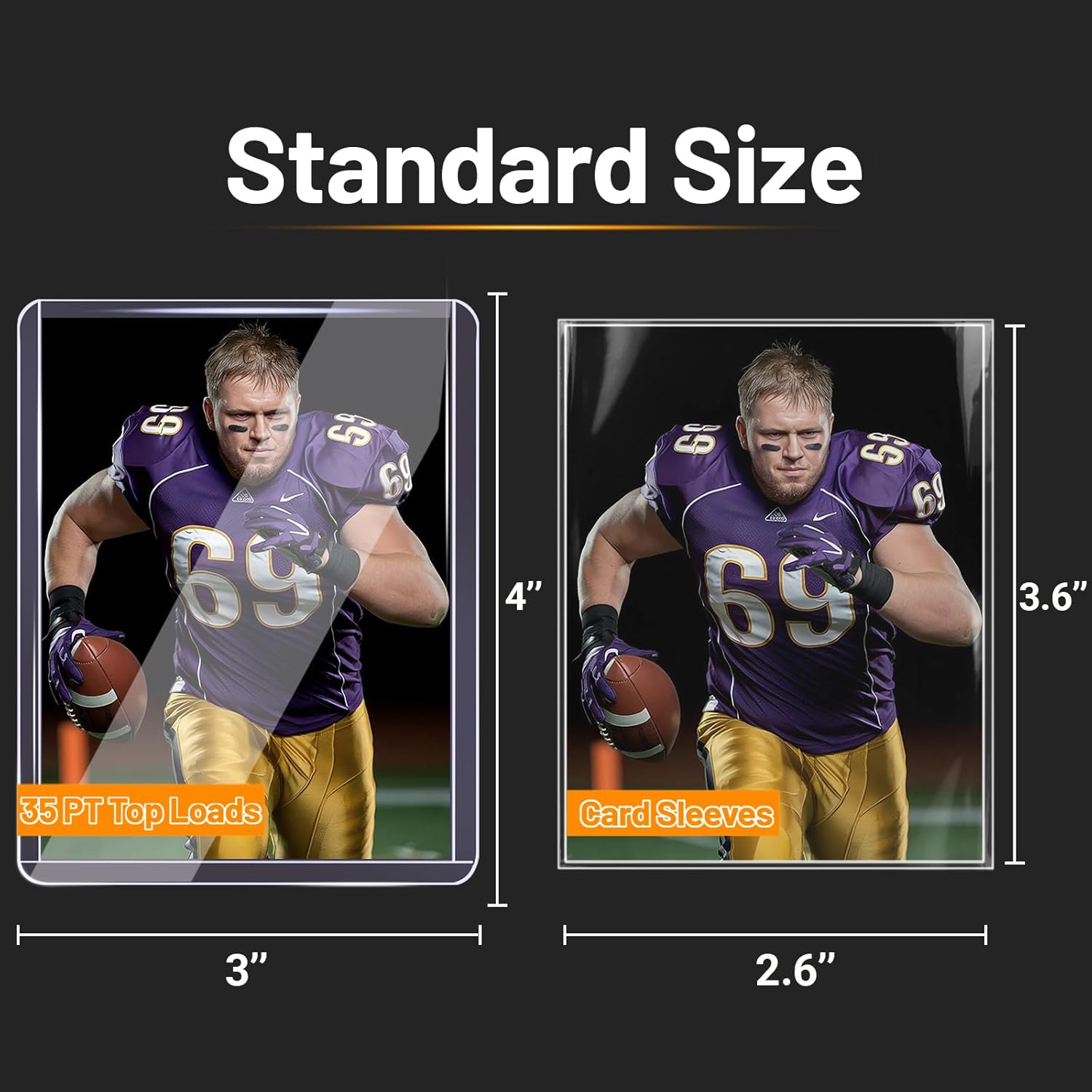 500 Toploads for Cards & 500 Penny Sleeves 35PT Hard Plastic Card Holders 3x4 Baseball Card Protectors for TCG Sports Football Collectible Cards