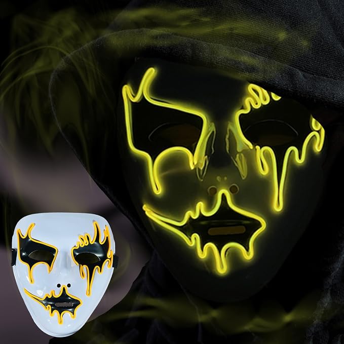 Máscara de Halloween Purge con luz LED y efecto escalofriante miniatura 3