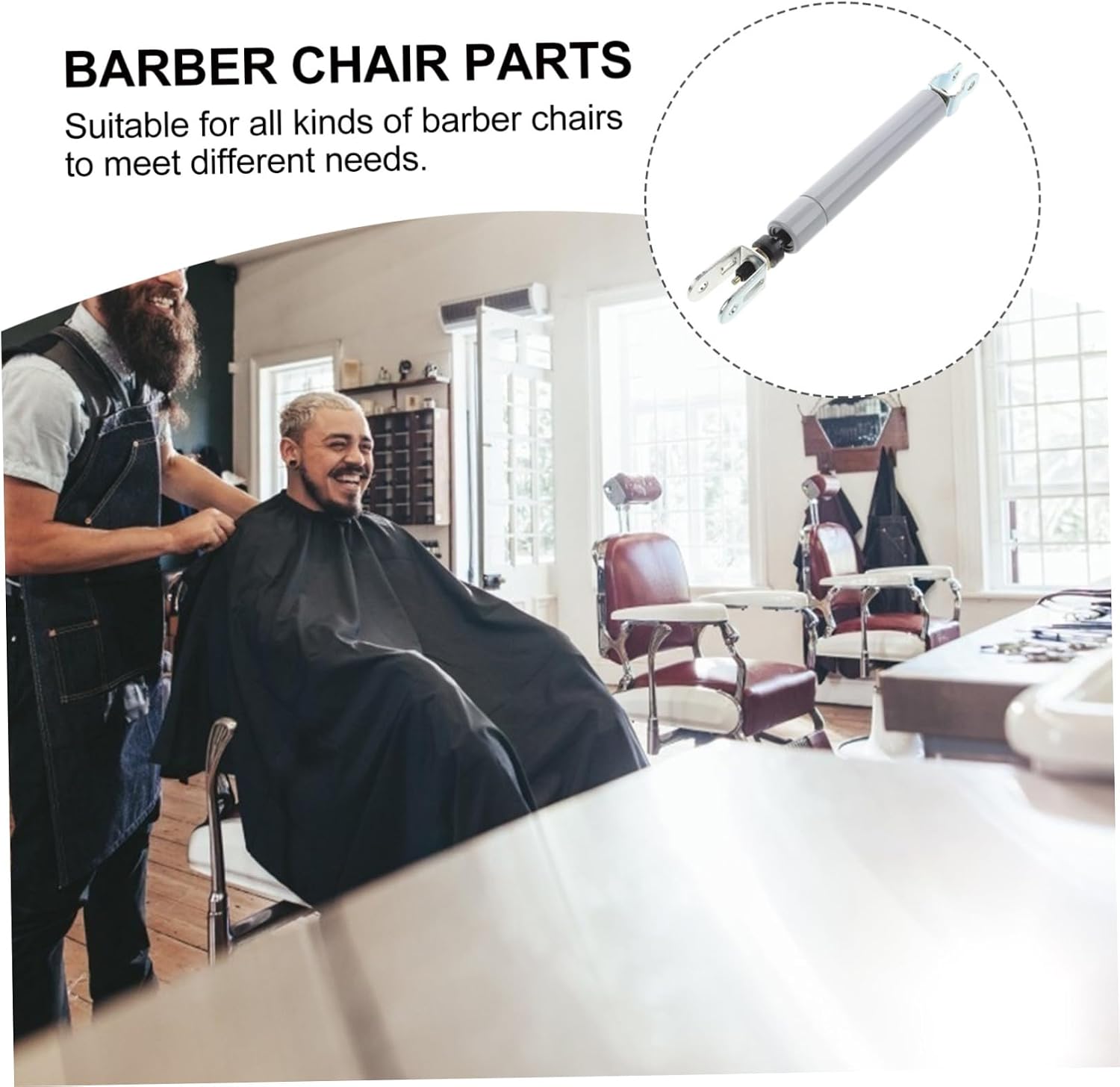 VALICLUD High Performance Salon Chair Pump Replacement Barber Chair Accessory Adjustable Hydraulic Rod Part Compatible with Various Salon and Barber