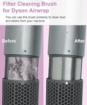 Wide Tooth Comb Nozzle Attachment and Outer Filter Cage Cover Replacement and Cleaning Brush for Dyson Airwrap HS01 HS05