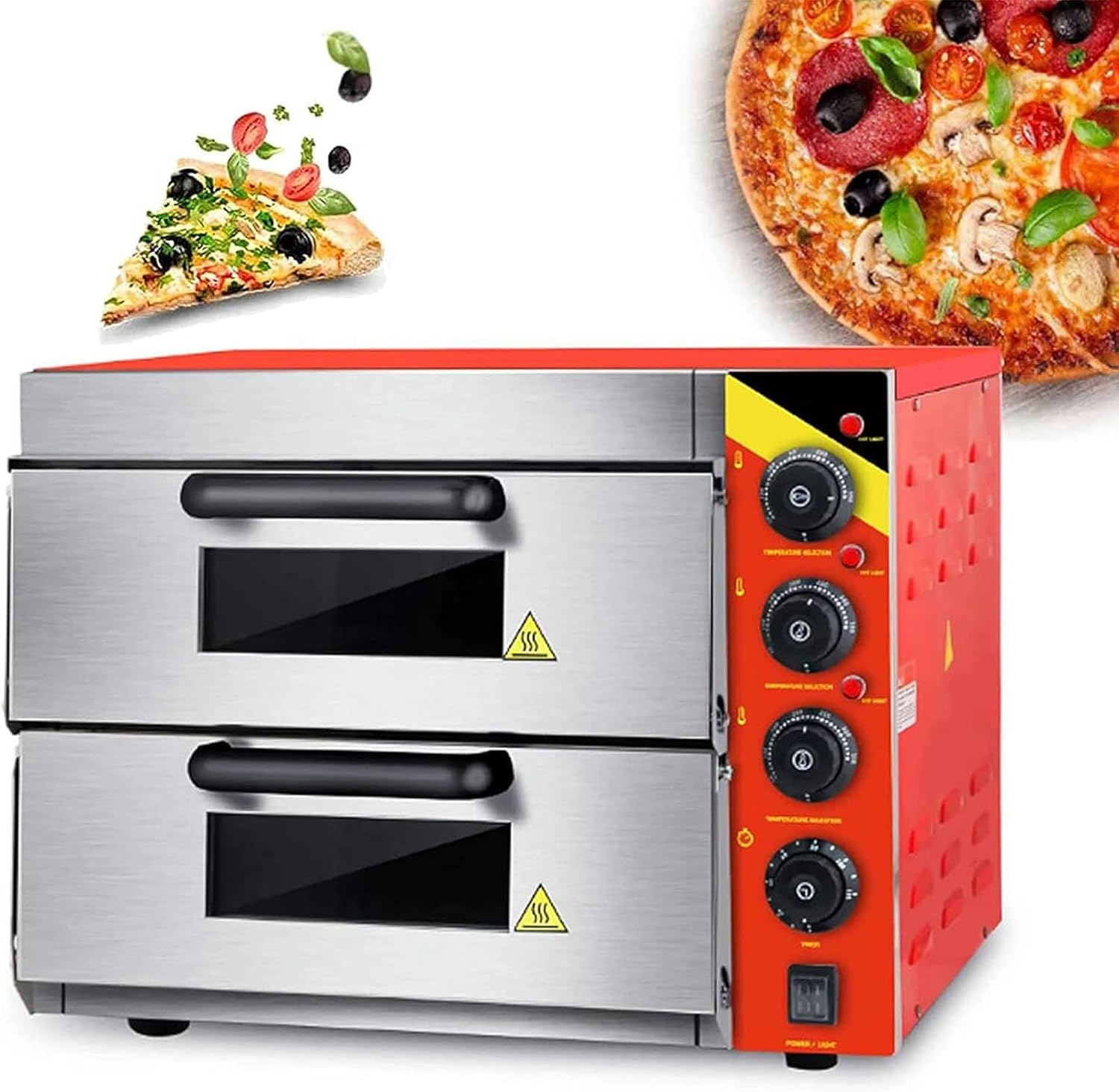 Commercial Large-Capacity Double-Layer Pizza Oven, Multi-Functional Bakery And Egg Tart Oven Electric Equipment, Suitable for Restaurant Kitchen Pizza Pretzel Baking