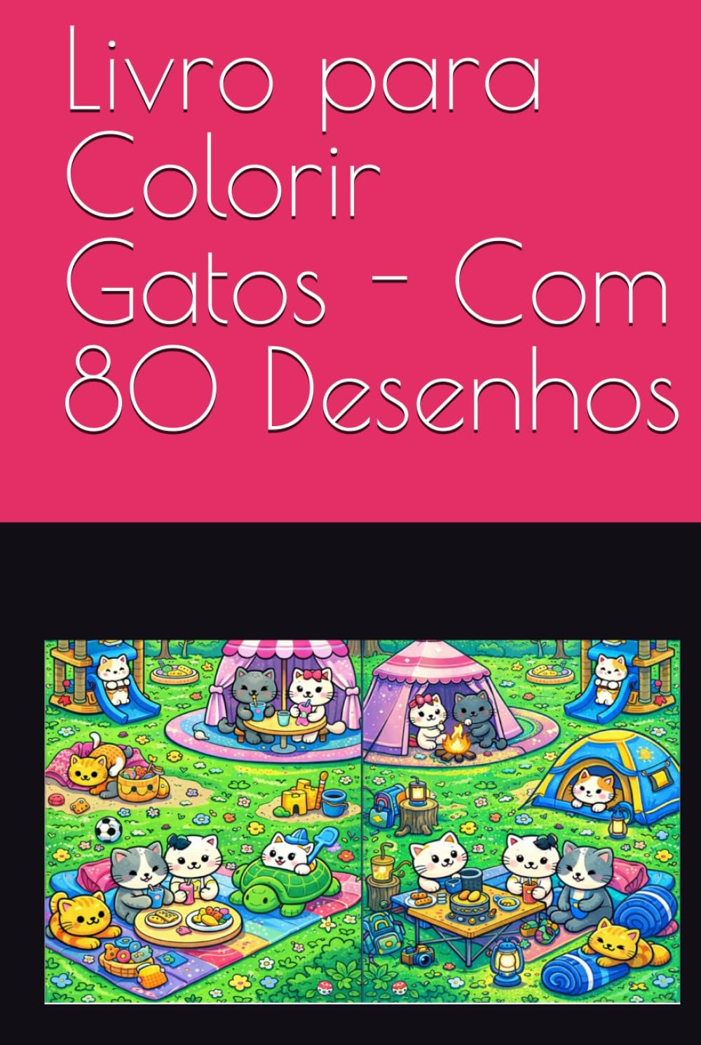 Livro para Colorir Gatos - Com 80 Desenhos