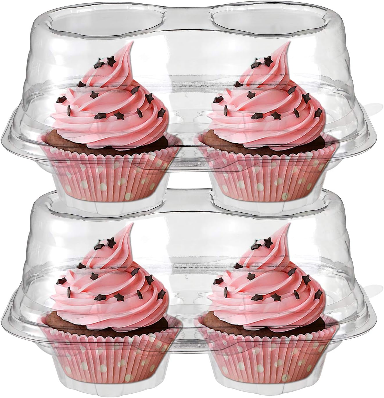 Bekith 60 Count Plastic Cupcake Containers