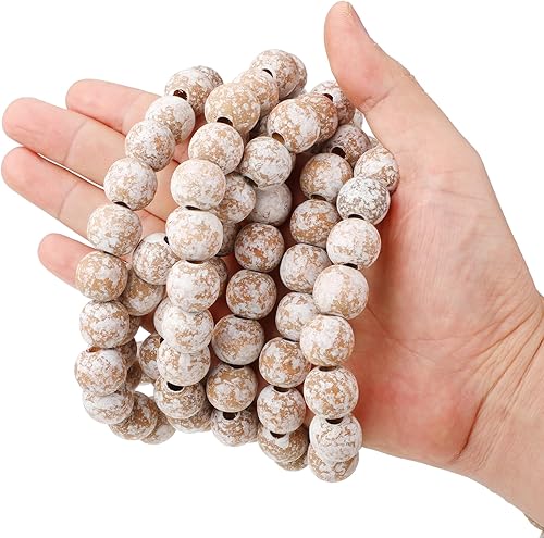 Miniatura 2 de Guirnalda de cuentas de madera rústica, guirnalda de cuentas de madera rústica, guirnalda de cuentas, decoraciones de Navidad, adornos de Navidad