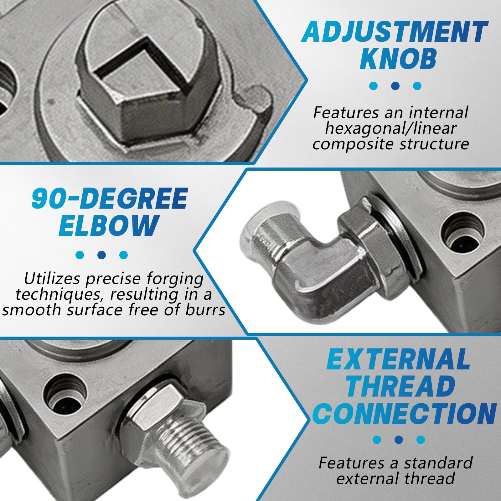 Vanne D'accélérateur, 2 Pièces de Vanne de Dérivation 3 Voies pour Mini Pelle Hydraulique Vannes D'étranglement pour Petite Excavatrice Pièces Détachées pour Distributeur D'accélérateur de Mini-Pelles