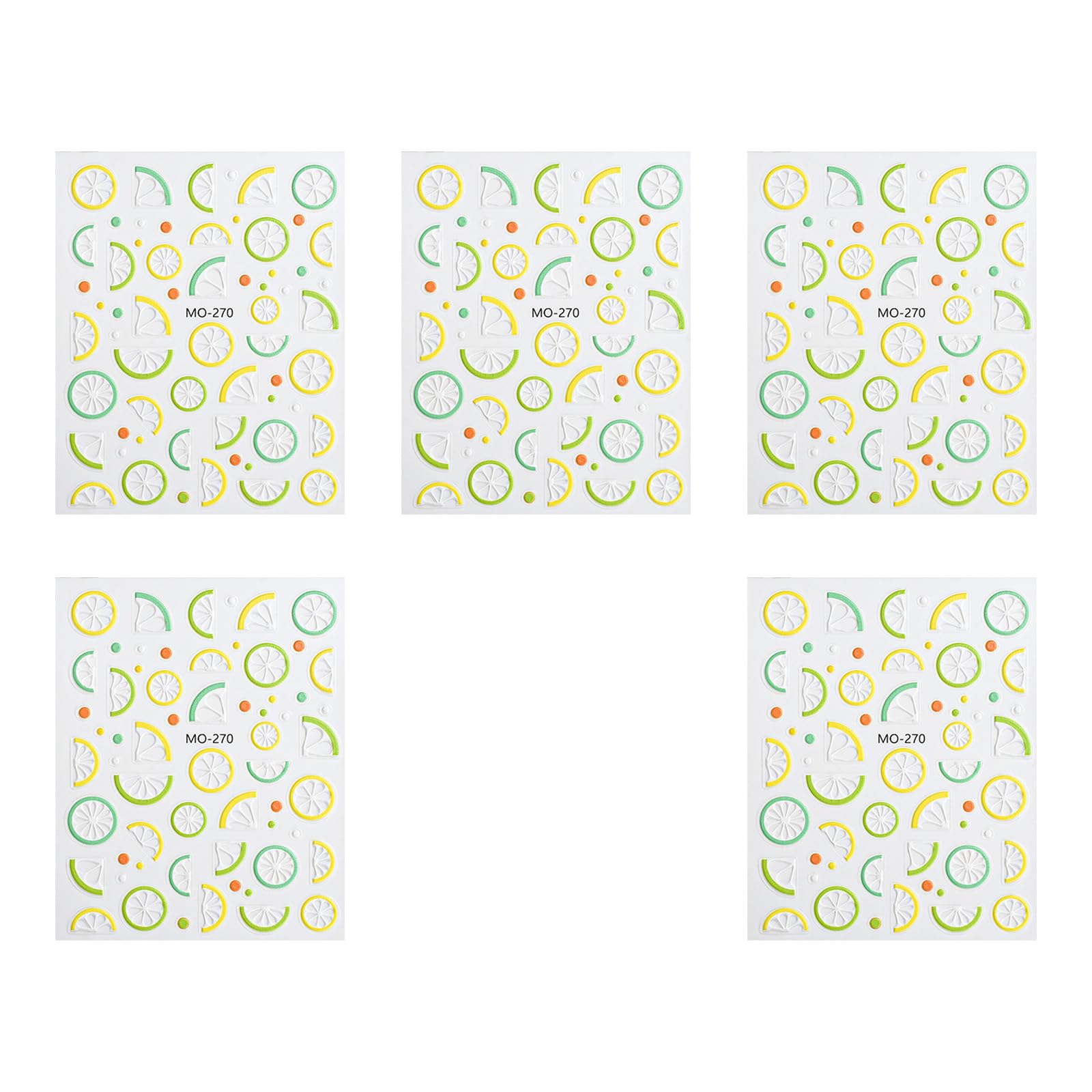 5PCS Fruit Stickers | Breathable Decals | Easy Apply for Women & Teens Nails Art Stickers