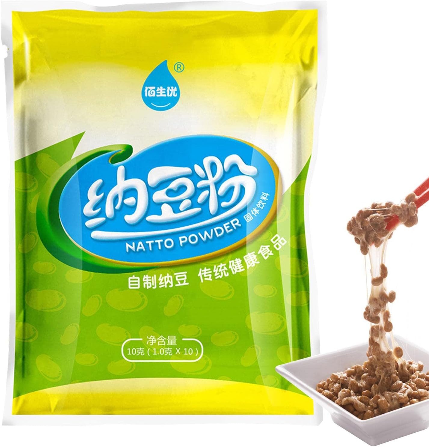 Natto Powder Fermented, 0.35oz Fermented Soybean Natto Powder, Dry