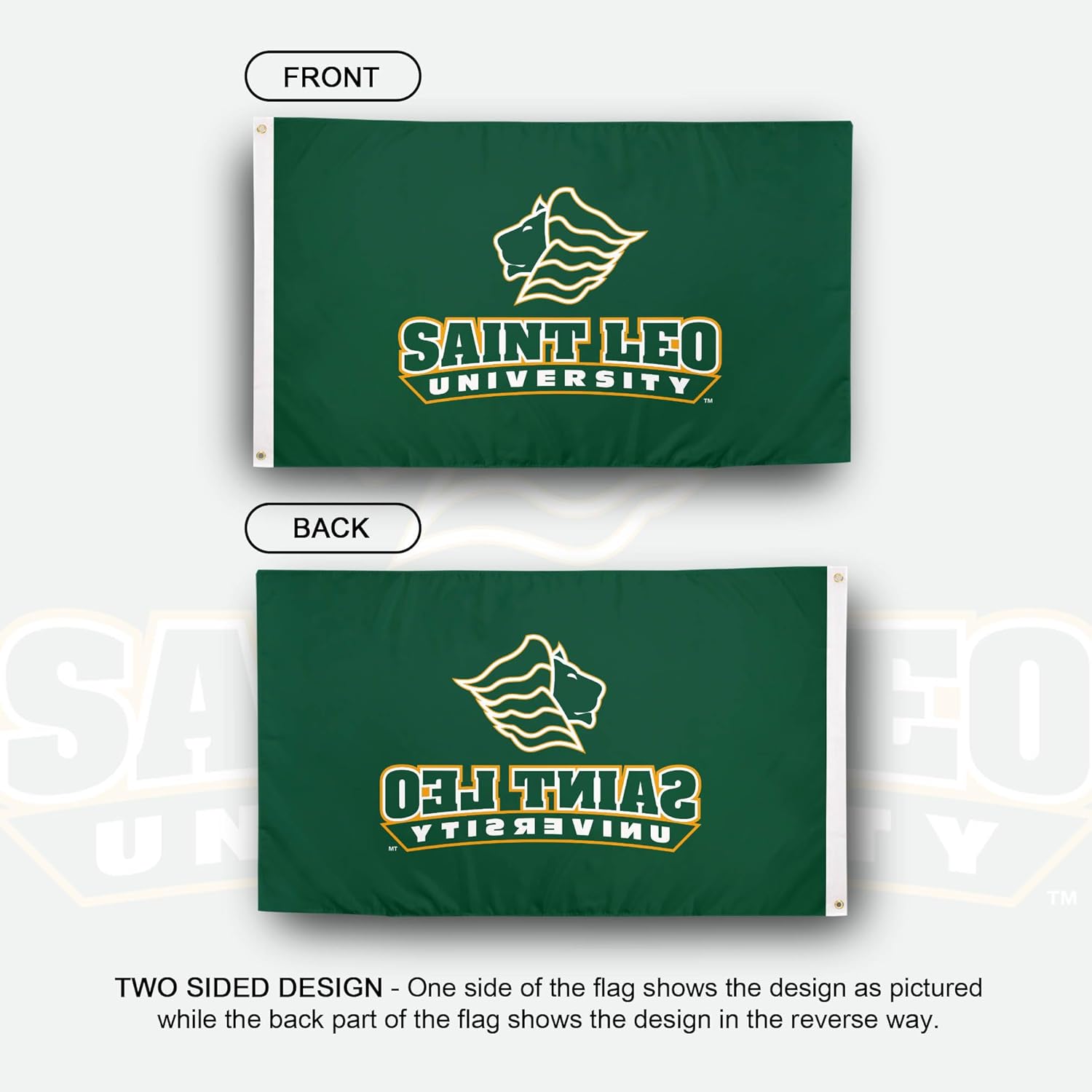 Desert Cactus Saint Leo University SLU Flag - 3 x 5 Feet Lions Banner, Indoor/Outdoor Durable Fabric, 100% Polyester Design (Style 1)