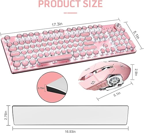 Miniatura 8 de Juego de reposamuñecas para teclado y mouse para juegos, teclado mecánico retro punk, reposamanos de espuma viscoelástica, mouse para juegos y