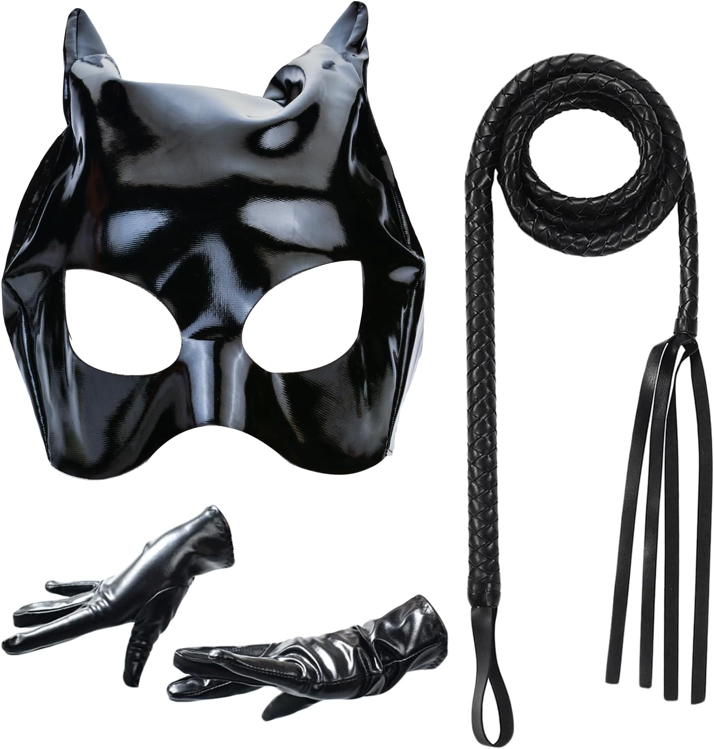 Soocat Women's Cat Half Face Mask Halloween Cat Costume Role Playing Accessories Black