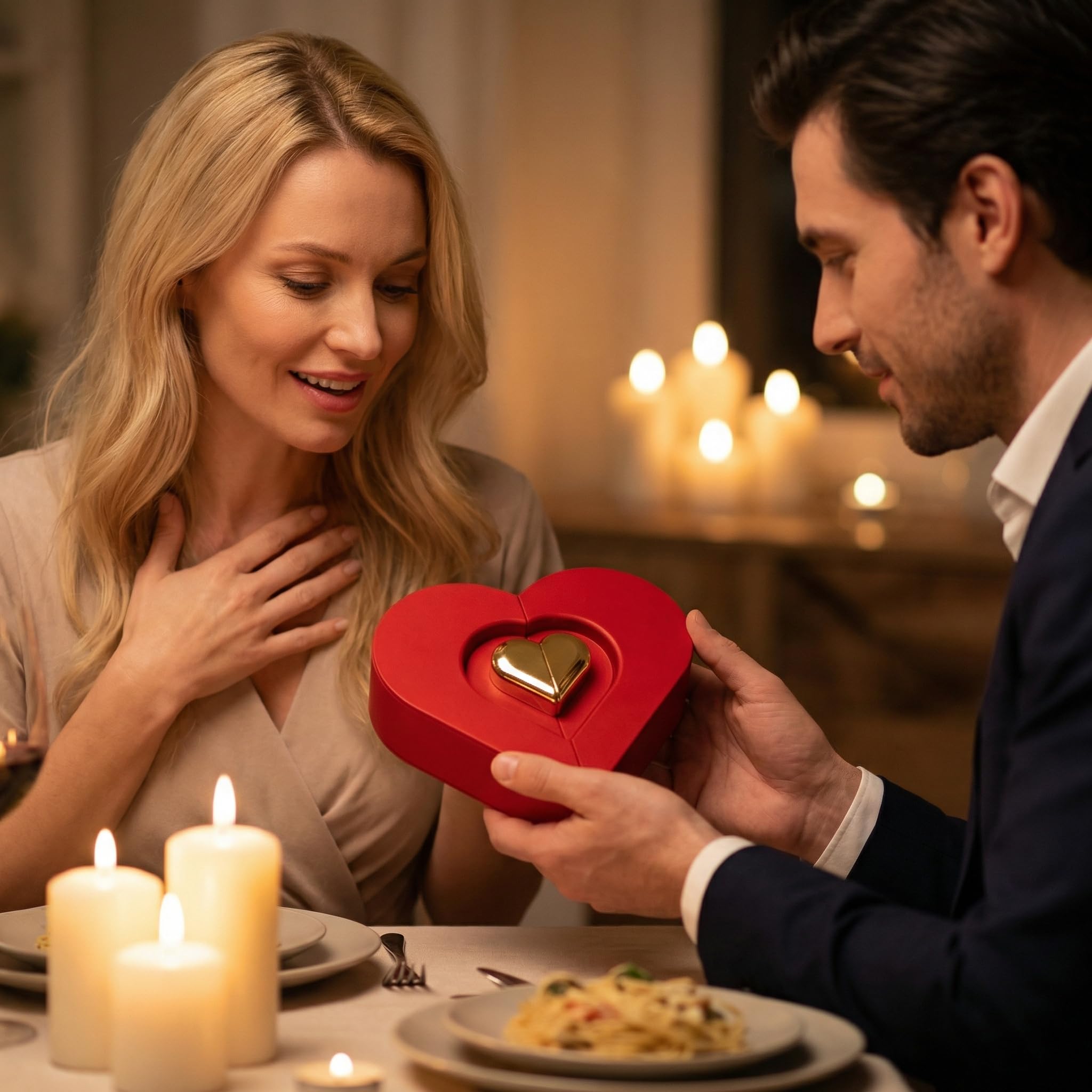 Geschenk für Freundin Frau - Herzförmige Box mit Ewiger Rose & Silber Herzkette, Schmuck Geschenkidee mit Liebesbotschaft für Geburtstag, Jahrestag, Valentinstag & Weihnachten