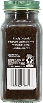Simply Organic Ground Cloves, Certified Organic | 2.82 oz | Pack of 2 | Syzygium aromaticum (L.) Merr. & L.M. Perry