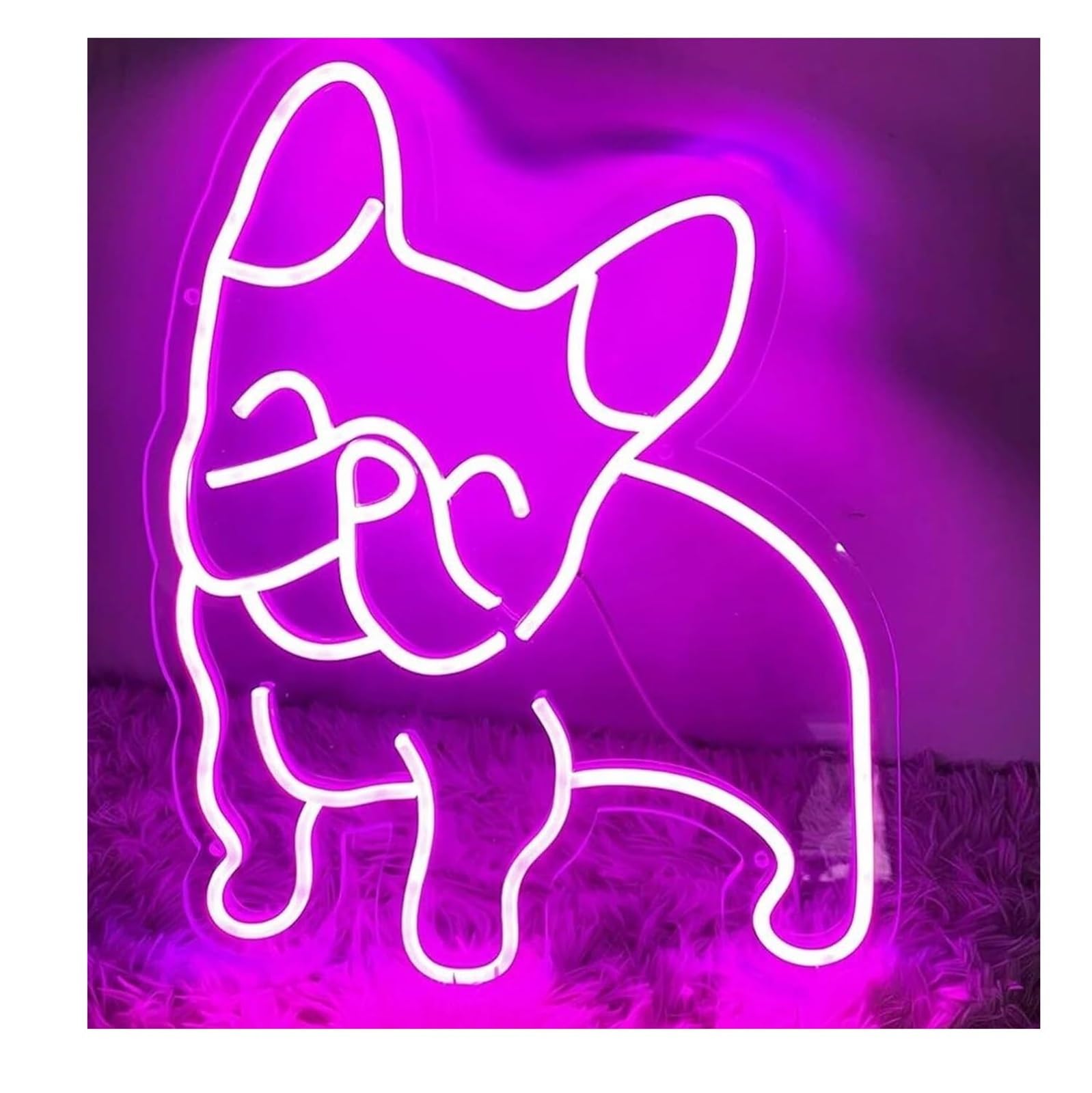 Para letrero de neón para decoración pared, lindo cachorro Para rosa(Neon2)
