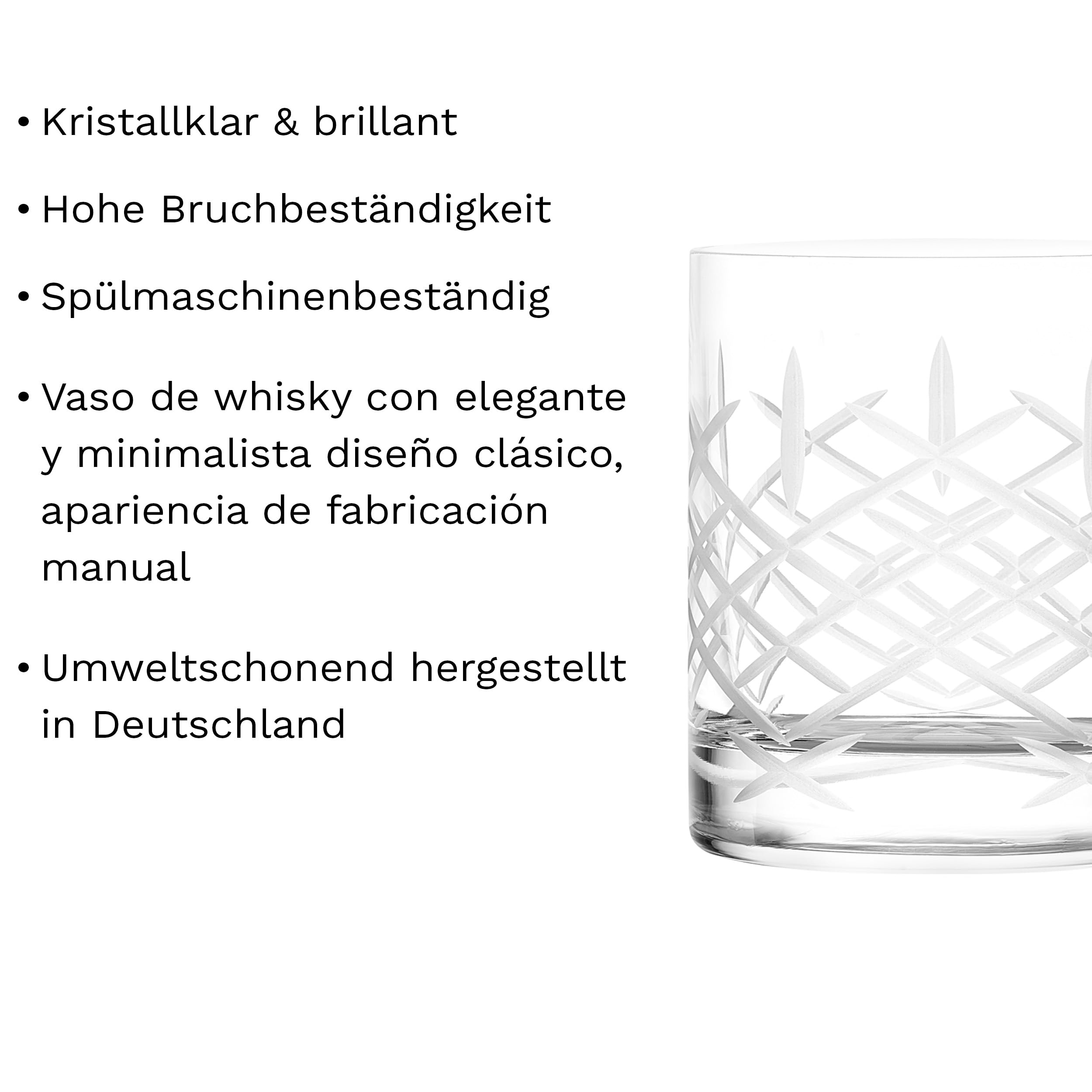 Stölzle Lausitz Vasos de Whisky Set 6x 320 ml New York Bar Club – Vasos de cristal sin plomo elegantes y resistentes – Apto para lavavajillas y golpes – Fabricado en Alemania