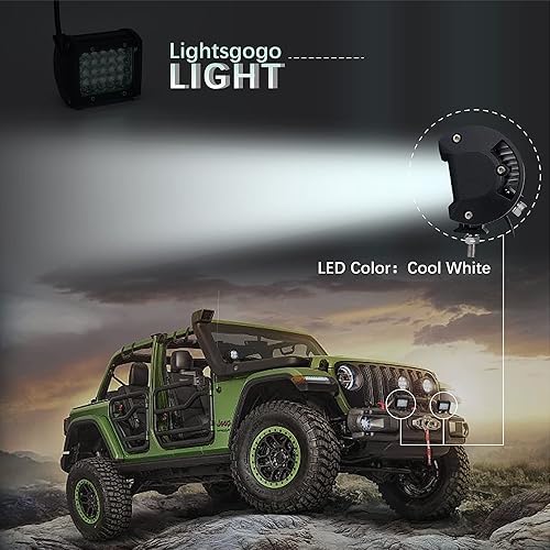 Miniatura 8 de Cápsulas de luz LED para camiones, barra de luz LED de 4 pulgadas, 72 W, 7000 lm, cuádruple fila, impermeable, luces de conducción todoterreno,