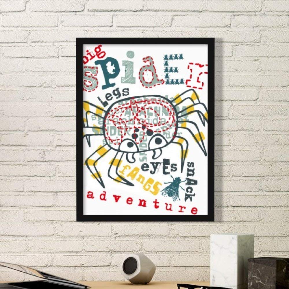 Cadre photo bois noir pour rompre la monotonie des murs blancs avec un motif art araignée