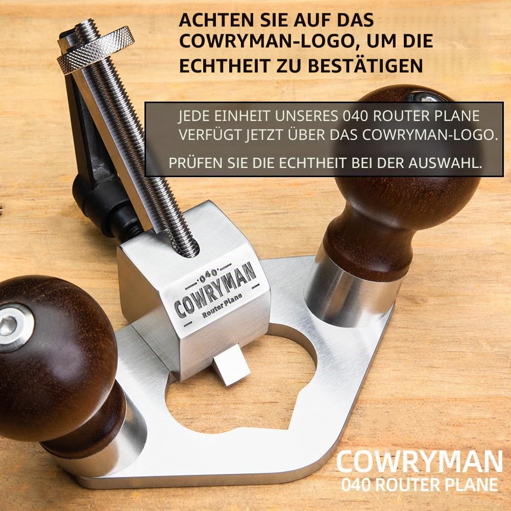 040 Grundhobel einteiliges 8-mm-HSS-Eisen | Große, außen geneigte Holzgriffe, Edelstahlkörper, 25 mm Arbeitstiefe und 8-mm-HSS-Eisen für Nuten, Scharniere, Zapfenwangen