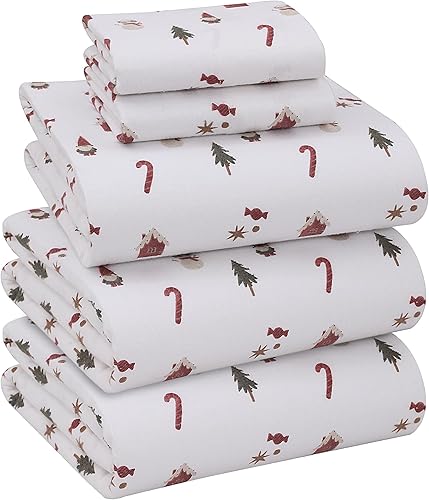 Vista 123 de RUVANTI Sábanas de franela 100% algodón King 4 piezas Celestial Stag Ciervo celestial