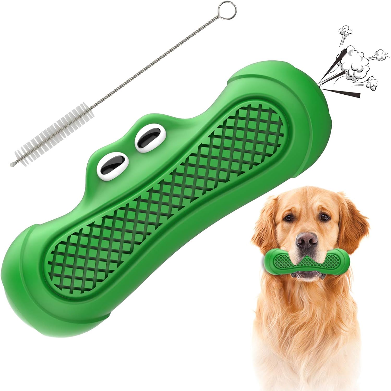 Pawcute Squeaky Dog Toys, Dog Toys for Aggressive Chewers, Indestructible Dog Toys Dog Toothbrush Toys for Small Medium Large Dogs…