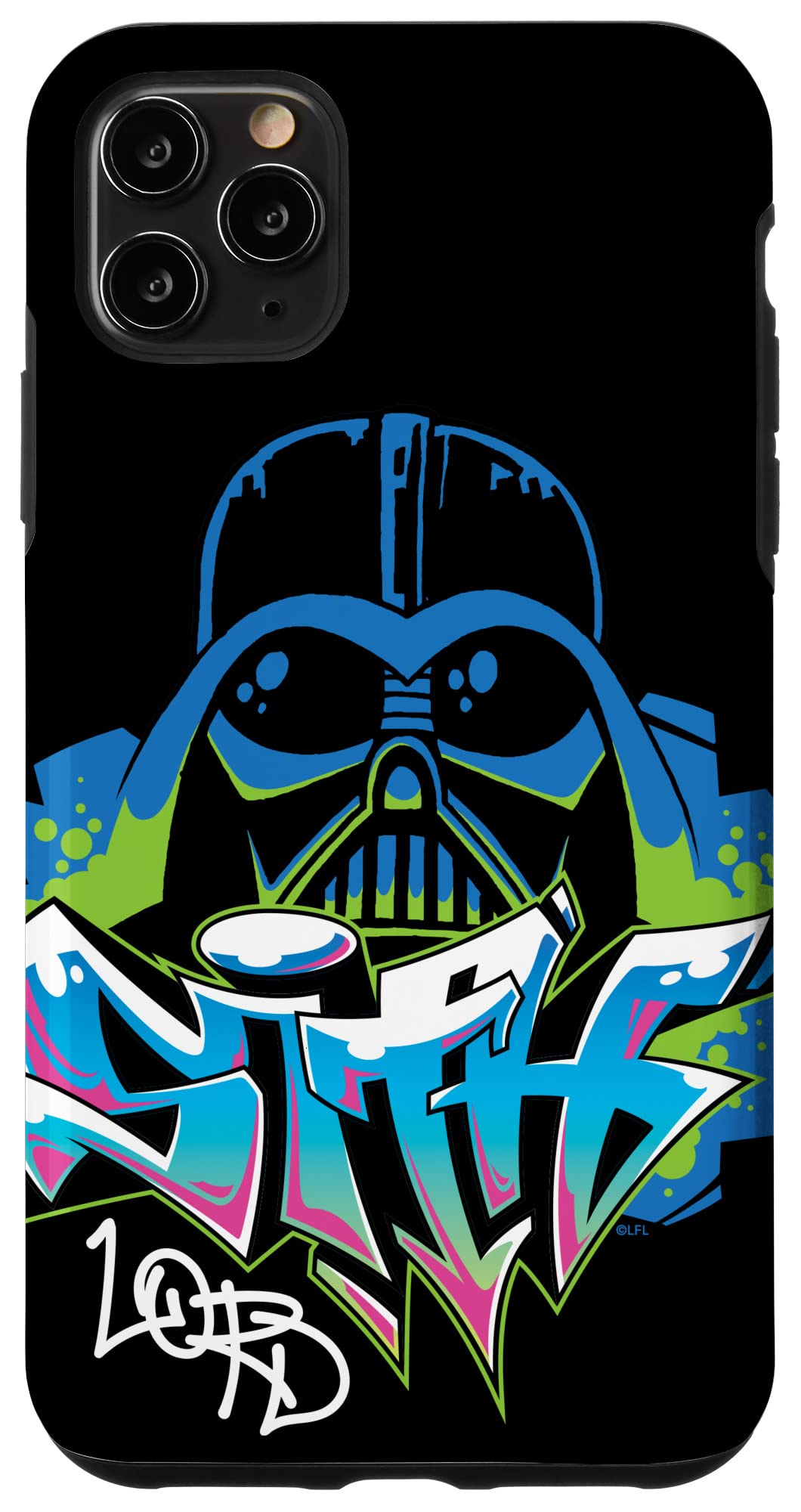 Coque iPhone 11 Pro Max Star Wars antichoc imprimé graffiti Darth Vader