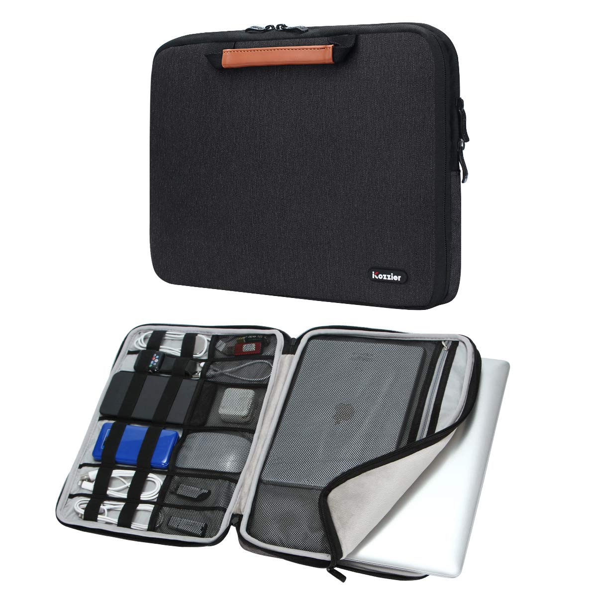 iCozzier Handle Laptop Briefcase Shoulder Bag Electronic Accessories Organizer Messenger Carrying Case Laptop Sleeve Protective Bag